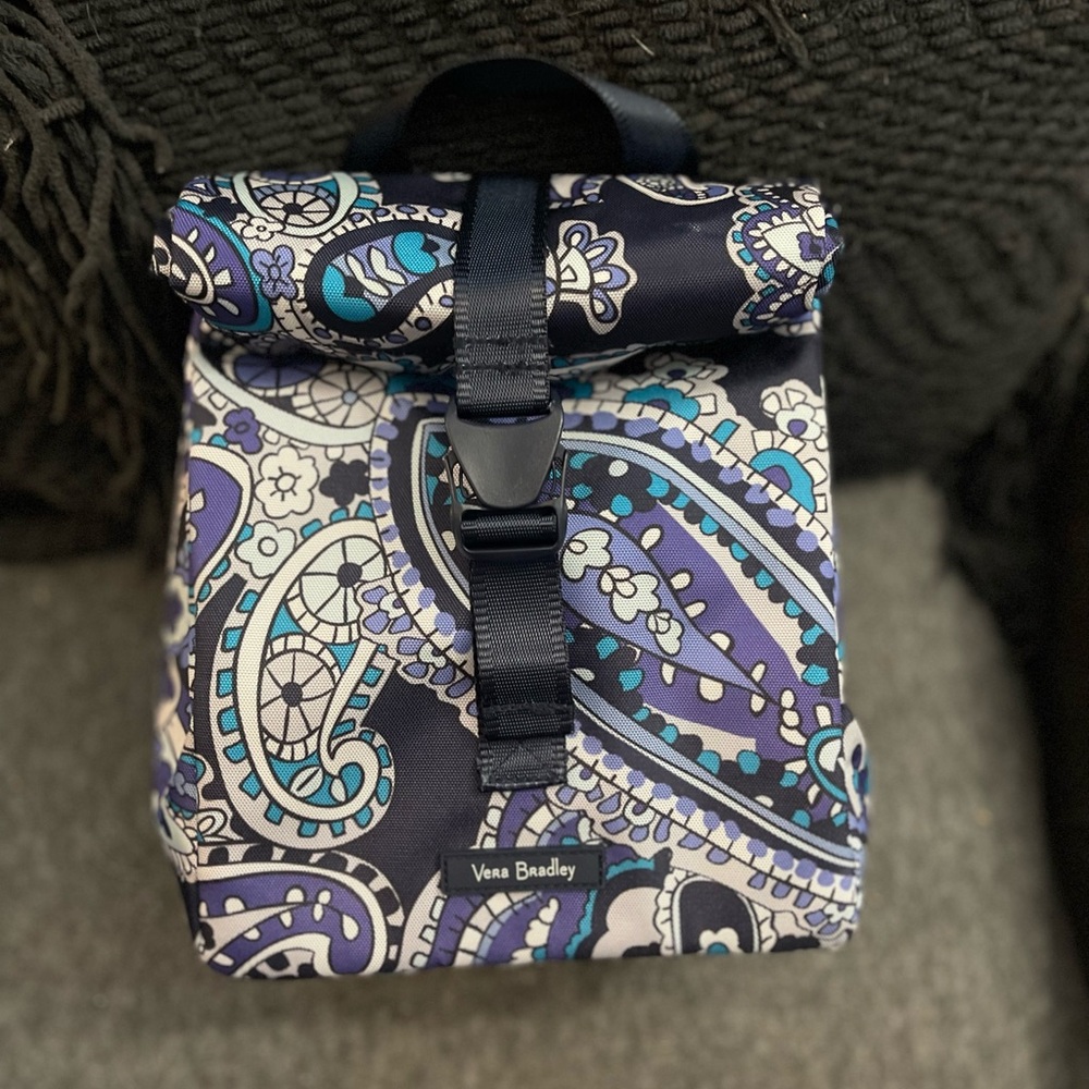 Vera Bradley Blue and Purple Paisley Lunch Bag
